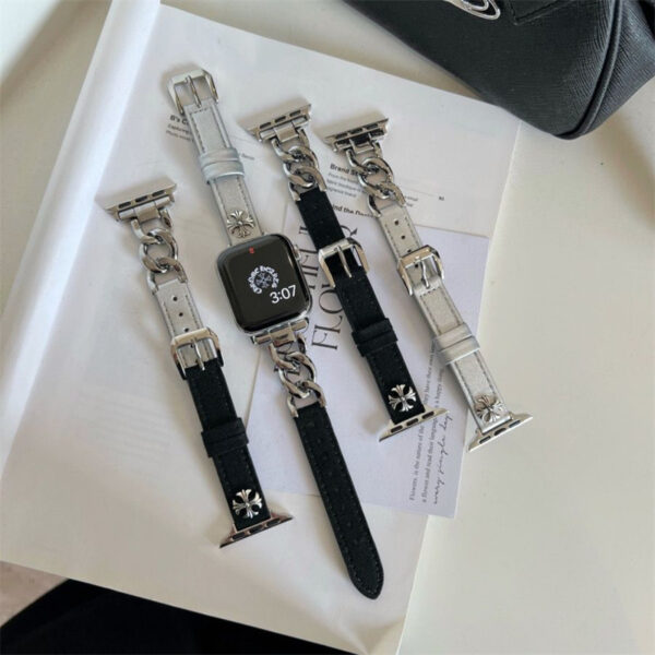 apple watch バンド chrome hearts ブランドおしゃれ アップル ウォッチ バンド チェーン iwatchS10 レディース かっこいい apple watch ベルト ハイブランド 細め